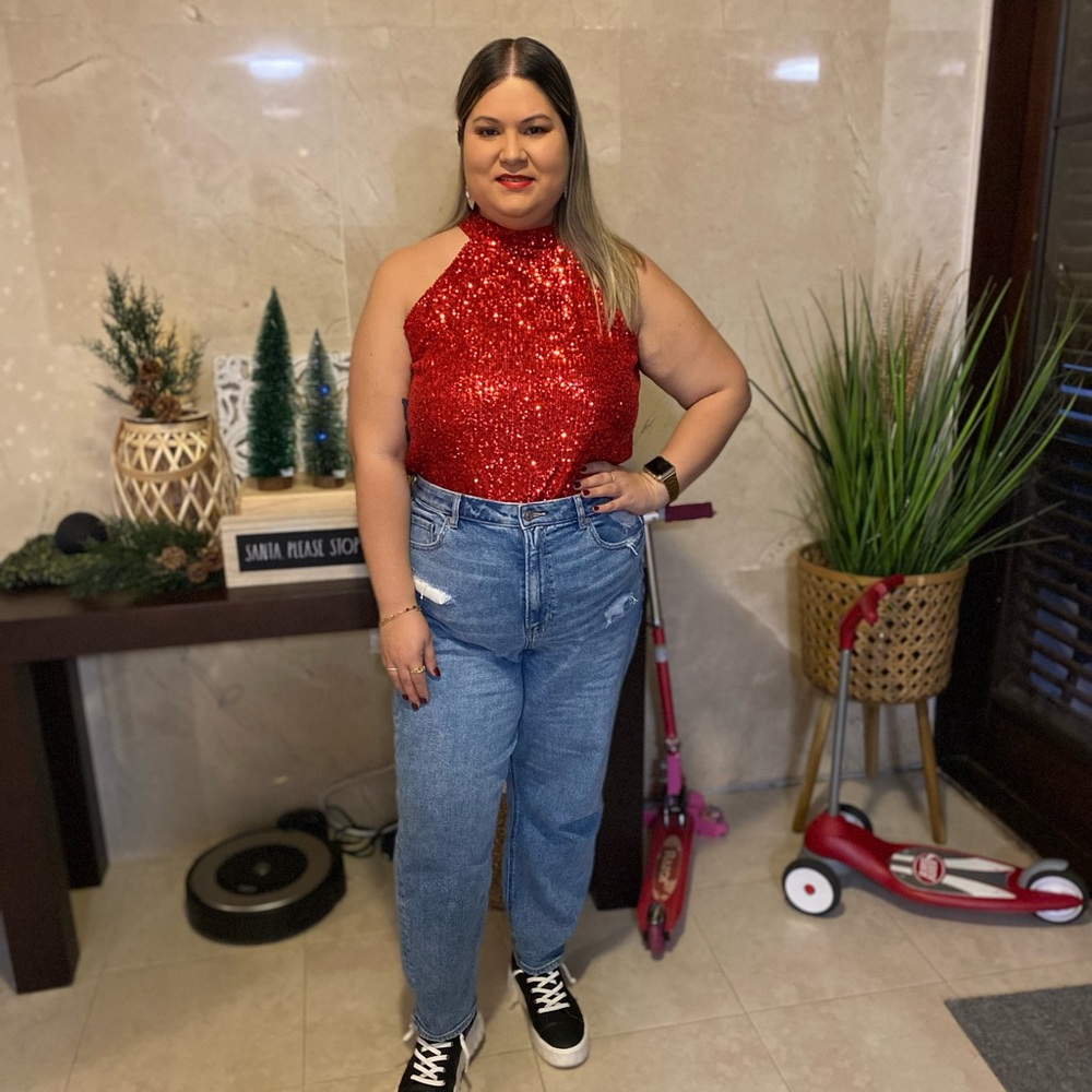 Red Sequin Top